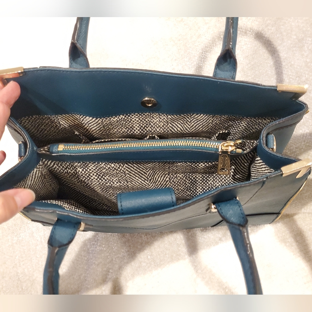 Rebecca Minkoff Amorous Satchel 2-way Teal Handbag - Picture 5 of 12